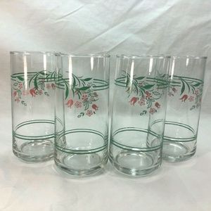 Corelle Libbey Rosemarie Water Glass Tumblers Set of 5